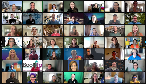 screenshot of the 50+ participants in the virtual PD Provider Summit on July 14, 2023