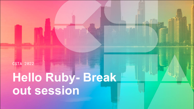 hello ruby - title slide